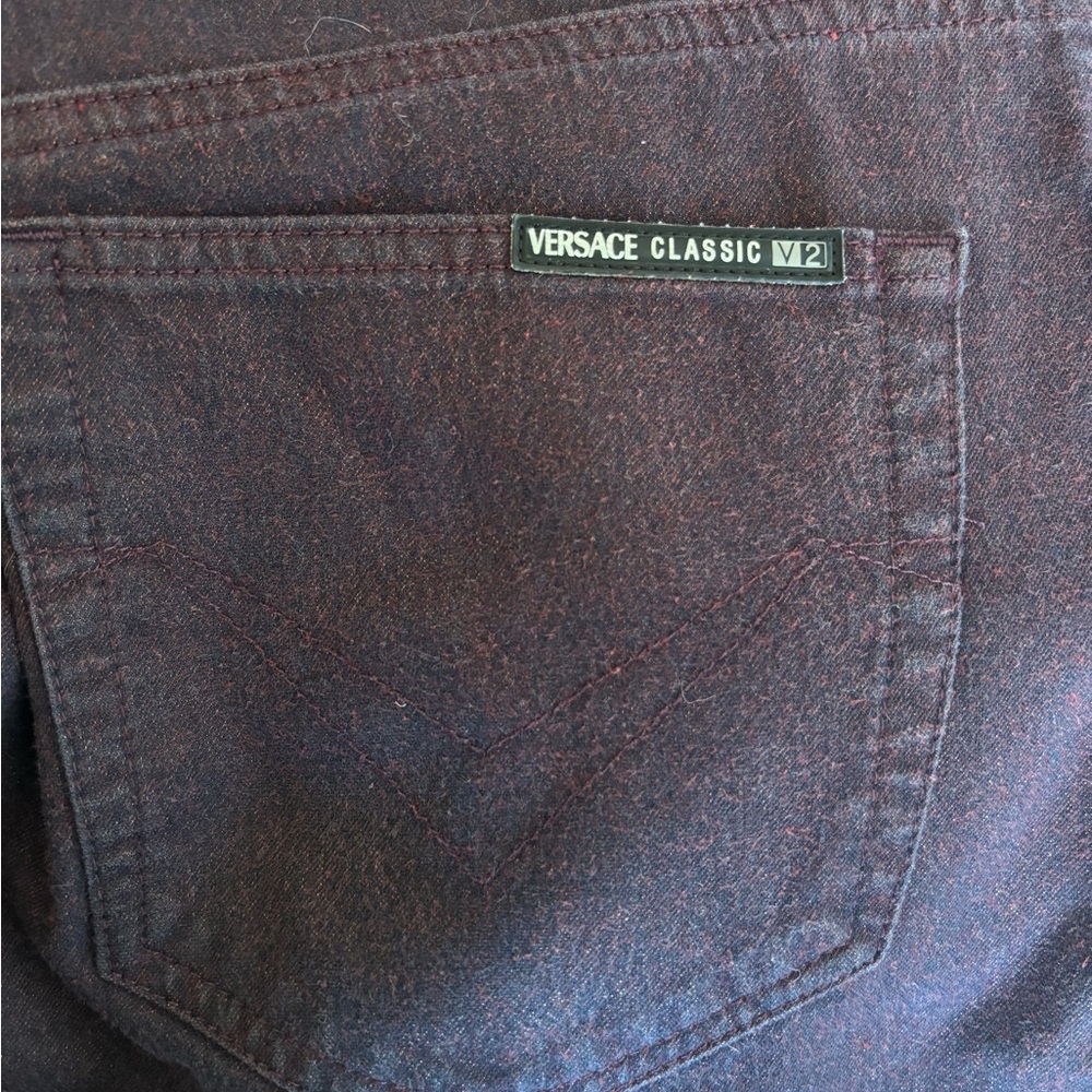 Vintage Versace Men's Dark Purple Pants - Picture 4 of 6